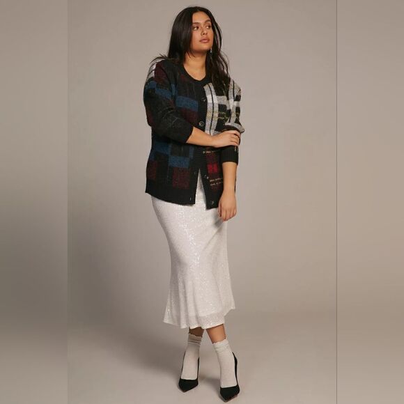 Anthropologie RD Style Multicolor Plaid Cardigan Sweater Size Medium NWT - Picture 5 of 13